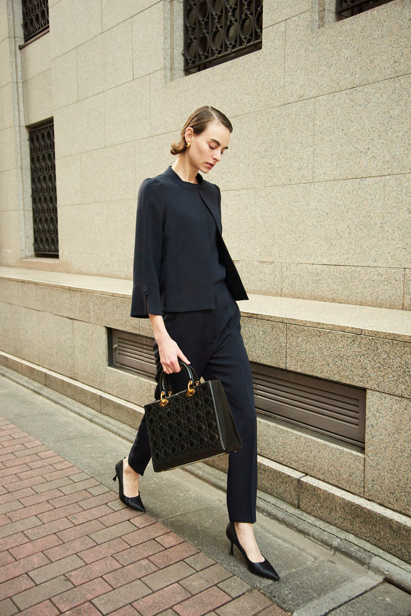 TRIACETATE STAND COLLAR SHORT JACKET – MW