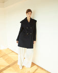 SOFT BEAVER TWO-PLY FINE WOOL BIG COLLAR COAT