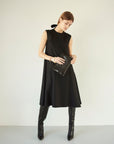WOOL 140's SLEEVELESS FLARE DRESS