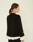 TRIACETATE STAND COLLAR SHORT JACKET