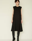 WOOL 140's SLEEVELESS FLARE DRESS