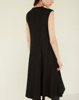WOOL 140's SLEEVELESS FLARE DRESS