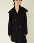 SOFT BEAVER TWO-PLY FINE WOOL BIG COLLAR COAT