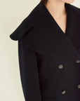 SOFT BEAVER TWO-PLY FINE WOOL BIG COLLAR COAT