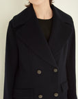 SOFT BEAVER TWO-PLY FINE WOOL DOUBLE CHESTER COAT