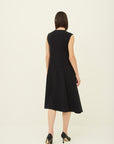 TRIACETATE SLEEVELESS FLARE DRESS