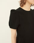 TRIACETATE-(S) PEPLUM PUFF SLEEVES BLOUSE