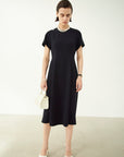 TRIACETATE FRENCH-SLEEVE DRESS