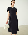 TRIACETATE FRENCH-SLEEVE DRESS