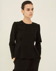 TRIACETATE-(S) TUCK FLARE BLOUSE