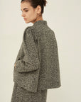 WOOL ALPACA STAND COLLAR SHORT JACKET
