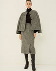 WOOL ALPACA STAND COLLAR SHORT JACKET