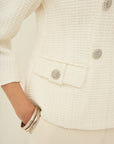 WAFFLE GLITTER TWEED DOUBLE BUTTON JACKET