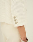 WAFFLE GLITTER TWEED DOUBLE BUTTON JACKET