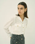 TRIACETATE-(D) V-NECK BLOUSE