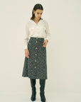 MONOTONE CHECK TWEED SKIRT