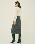 MONOTONE CHECK TWEED SKIRT