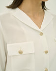 TRIACETATE-(D) V-NECK BLOUSE