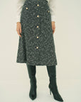 MONOTONE CHECK TWEED SKIRT