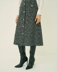 MONOTONE CHECK TWEED SKIRT