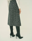 MONOTONE CHECK TWEED SKIRT