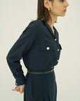 TRIACETATE-(D) V-NECK BLOUSE