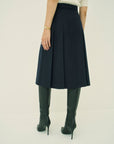 WOOL 140's TUCK SKIRT