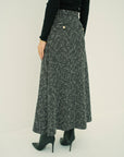 MONOTONE CHECK TWEED LONG SKIRT