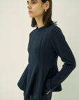 TRIACETATE-(H) STAND COLLAR FLARED BLOUSE