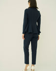 TRIACETATE-(H) STAND COLLAR FLARED BLOUSE