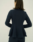 TRIACETATE-(H) STAND COLLAR FLARED BLOUSE