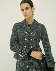 MONOTONE CHECK TWEEO SHORT JACKET