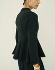TRIACETATE-(H) STAND COLLAR FLARED BLOUSE
