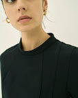 TRIACETATE-(H) STAND COLLAR FLARED BLOUSE
