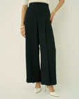 BACK SATIN W-TUCK PANTS