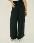 BACK SATIN W-TUCK PANTS