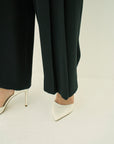BACK SATIN W-TUCK PANTS