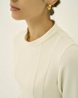 TRIACETATE-(H) STAND COLLAR FLARED BLOUSE