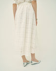 COTTON SILK CHECK SKIRT