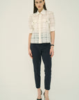 COTTON SILK CHECK BLOUSE