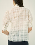 COTTON SILK CHECK BLOUSE
