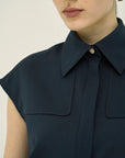 TRIACETATE - (D). SLEEVELESS BLOUSE