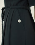 TRIACETATE - (J) STAND COLLAR ZIP DRESS