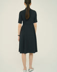 TRIACETATE - (J) STAND COLLAR ZIP DRESS