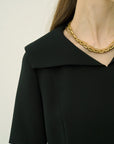 TRIACETATE COLLAR DORESS