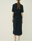 TRIACETATE SQUARE-NECK BLOUSE