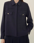 TRIACETATE - (P) HORIZONTAL TUCK BLOUSE