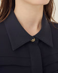 TRIACETATE - (P) HORIZONTAL TUCK BLOUSE