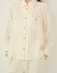 TRIACETATE - (P) VERTICAL TUCK BLOUSE