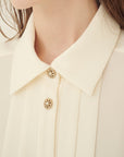 TRIACETATE - (P) VERTICAL TUCK BLOUSE